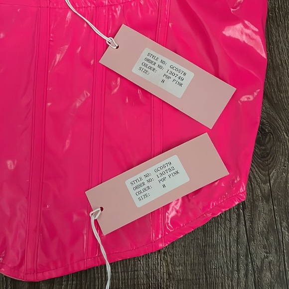 COPY - Collective The Label shine PVC pink corset set from ASOS NWT size 4 - Picture 12 of 12